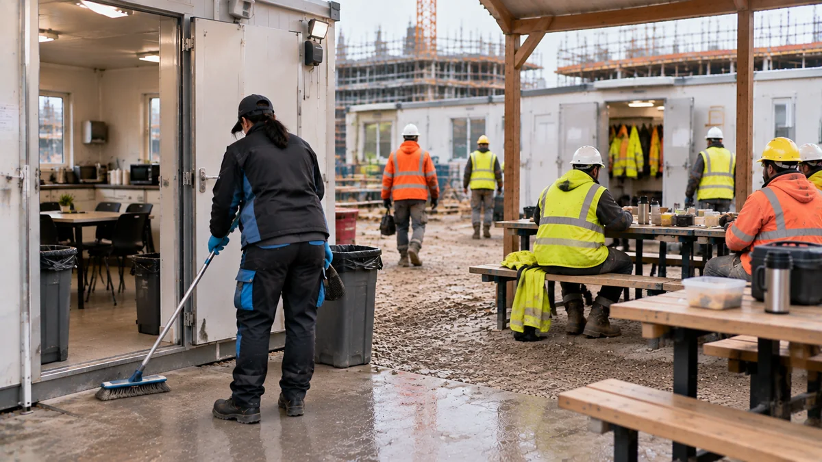 Cleanovation welfare cleaning team on construction site